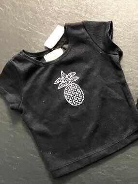 PSKETTI PINEAPPLE SEQUINS BLACK SHORT SET SIZE 6